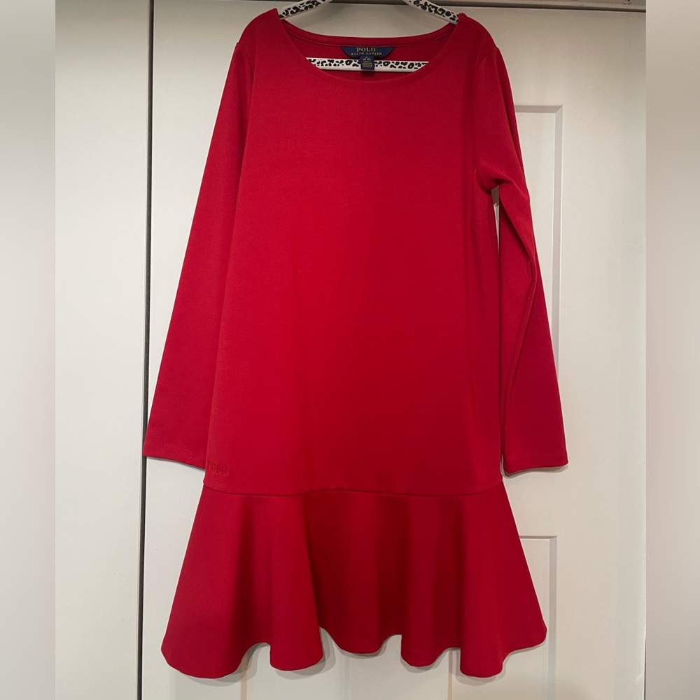 Girls Red Polo Ralph Lauren Dress size M (8-10)